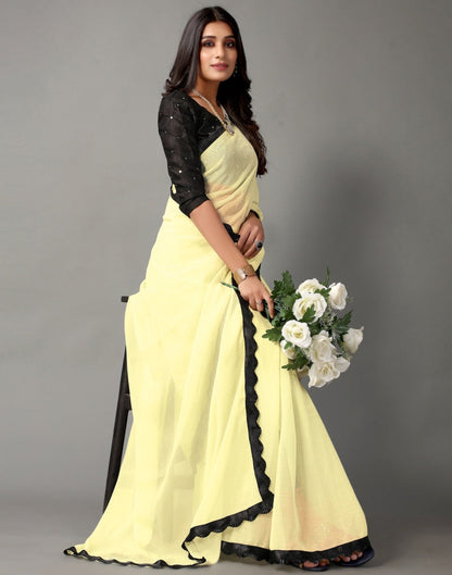 Light Yellow Chiffon Saree | Sudathi