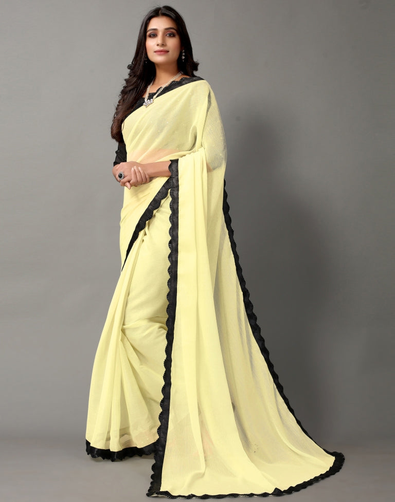 Light Yellow Chiffon Saree | Sudathi