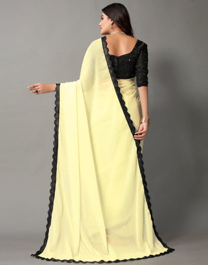 Light Yellow Chiffon Saree | Sudathi