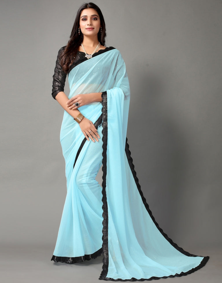 Light Blue Chiffon Saree | Sudathi