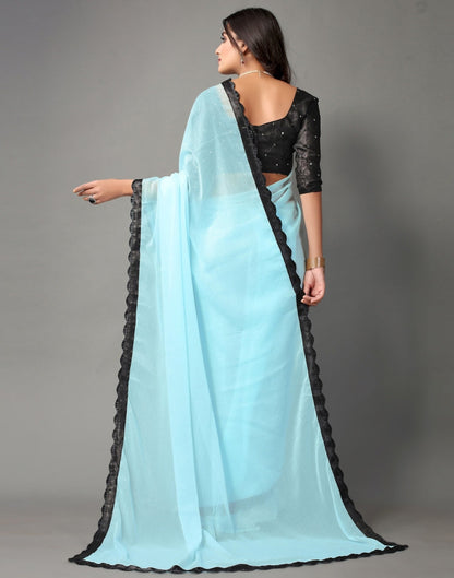 Light Blue Chiffon Saree | Sudathi