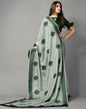 Greenish Grey Embroidered Saree | Sudathi