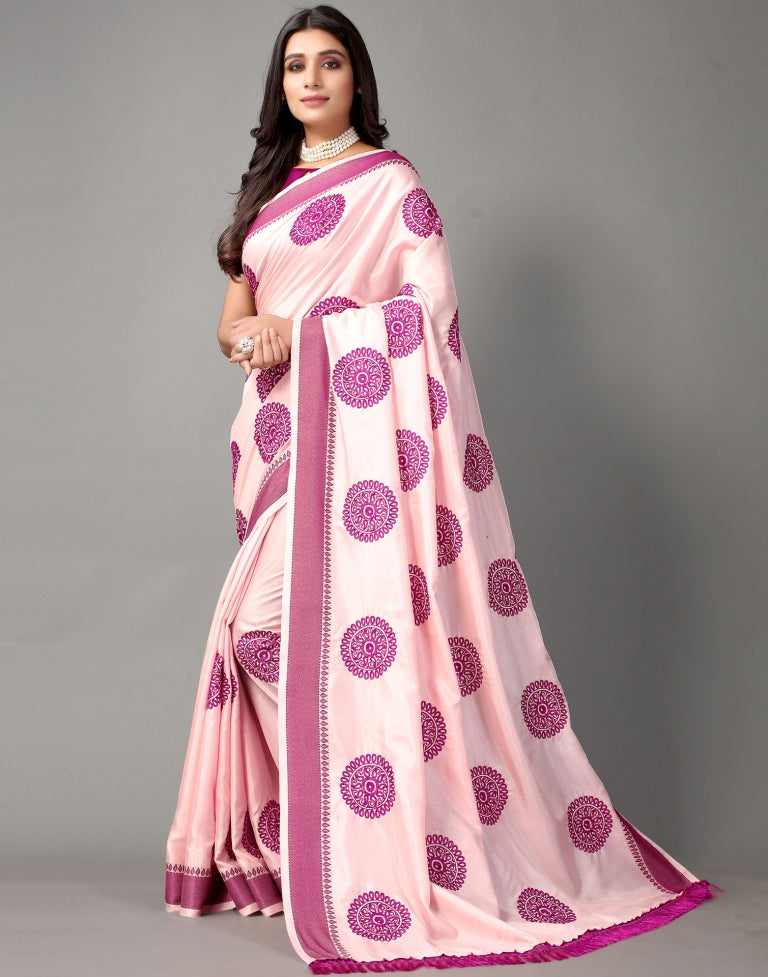 Light Pink Embroidered Saree | Sudathi