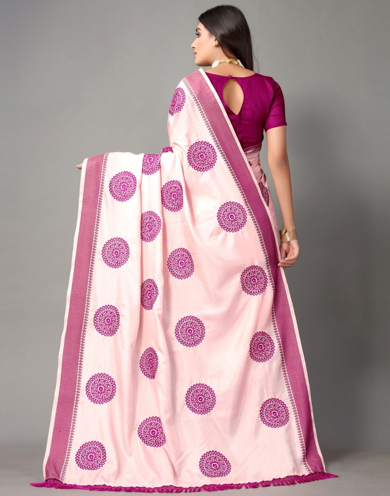 Light Pink Embroidered Saree | Sudathi