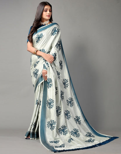 Harbor Grey Embroidered Saree | Sudathi