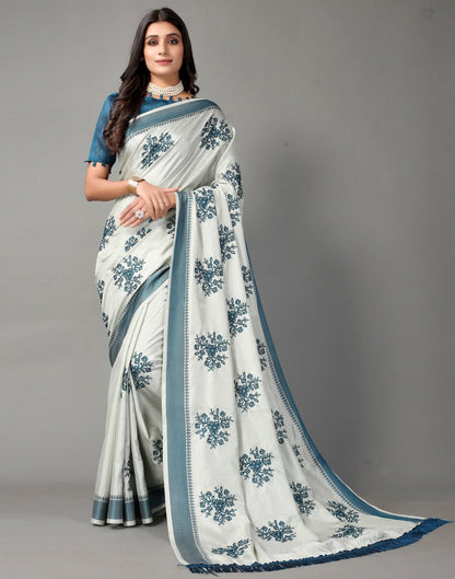Harbor Grey Embroidered Saree | Sudathi