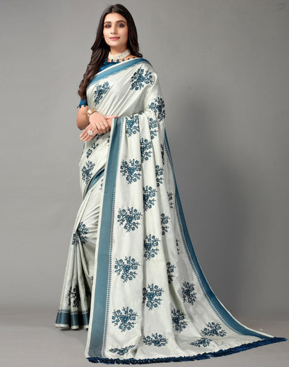 Harbor Grey Embroidered Saree | Sudathi