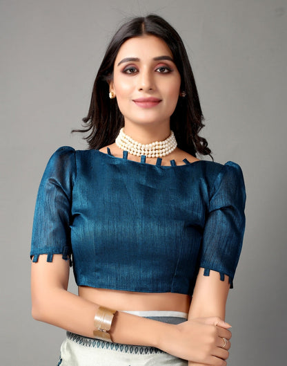 Harbor Grey Embroidered Saree | Sudathi