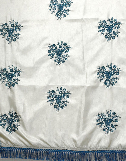 Harbor Grey Embroidered Saree | Sudathi