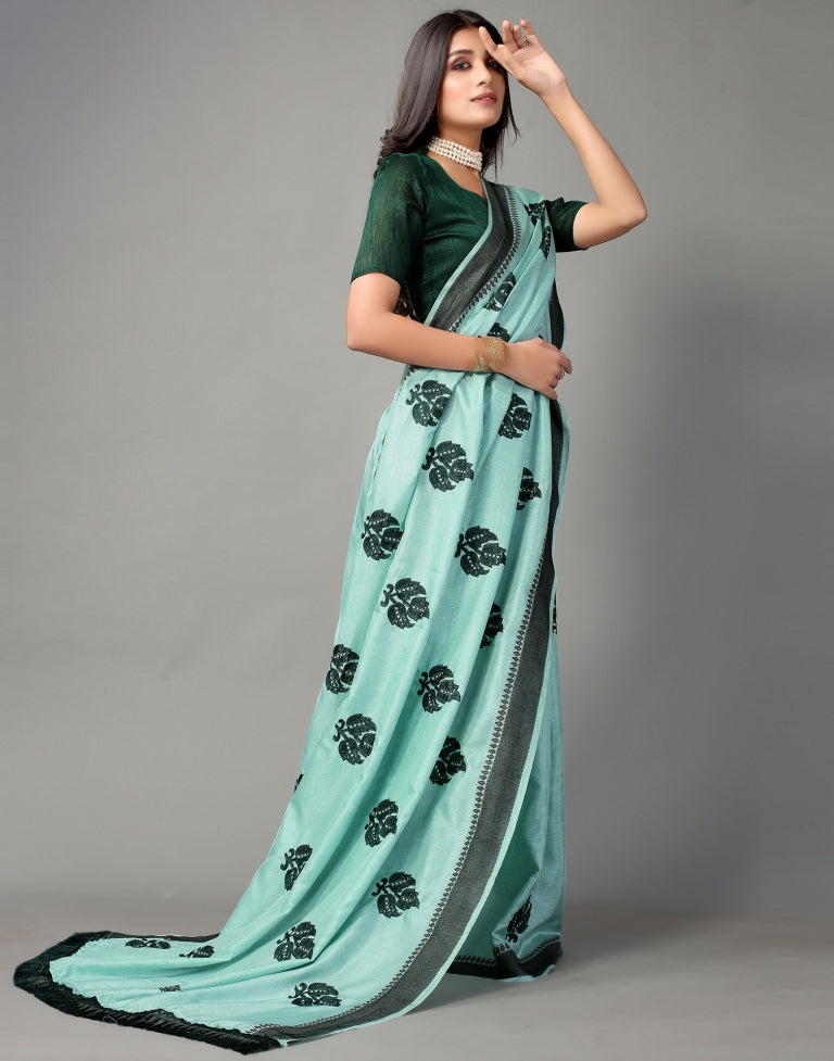 Light Green Embroidered Saree | Sudathi