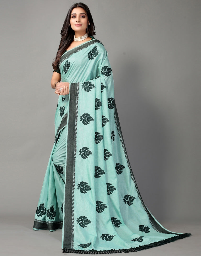 Light Green Embroidered Saree | Sudathi