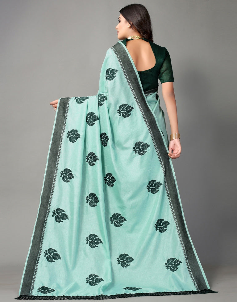 Light Green Embroidered Saree | Sudathi