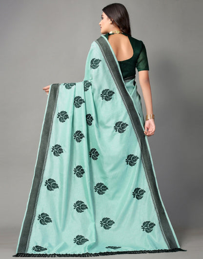 Light Green Embroidered Saree | Sudathi