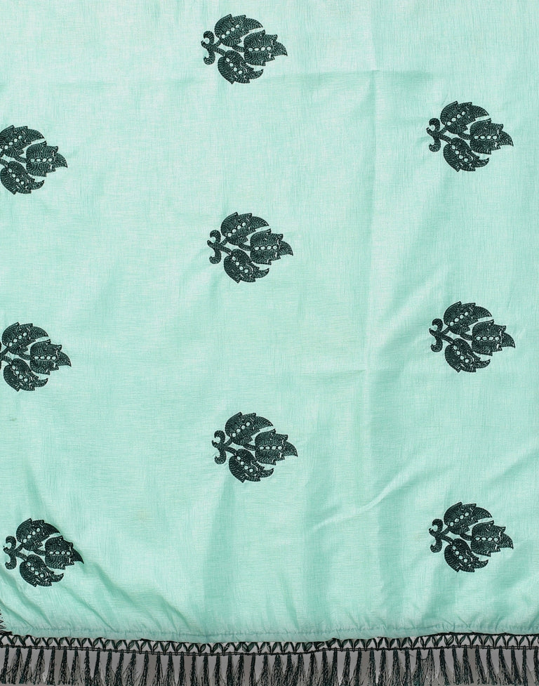 Light Green Embroidered Saree | Sudathi