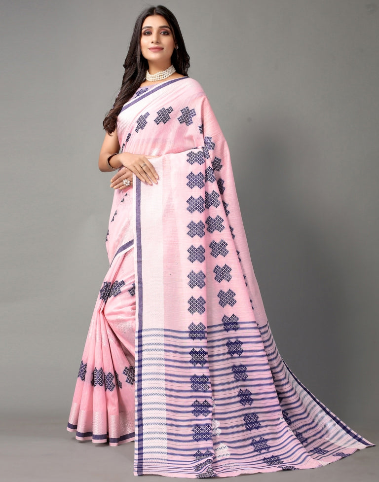 Light Pink Cotton Saree | Sudathi