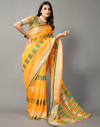 Light Orange Cotton Saree | Sudathi