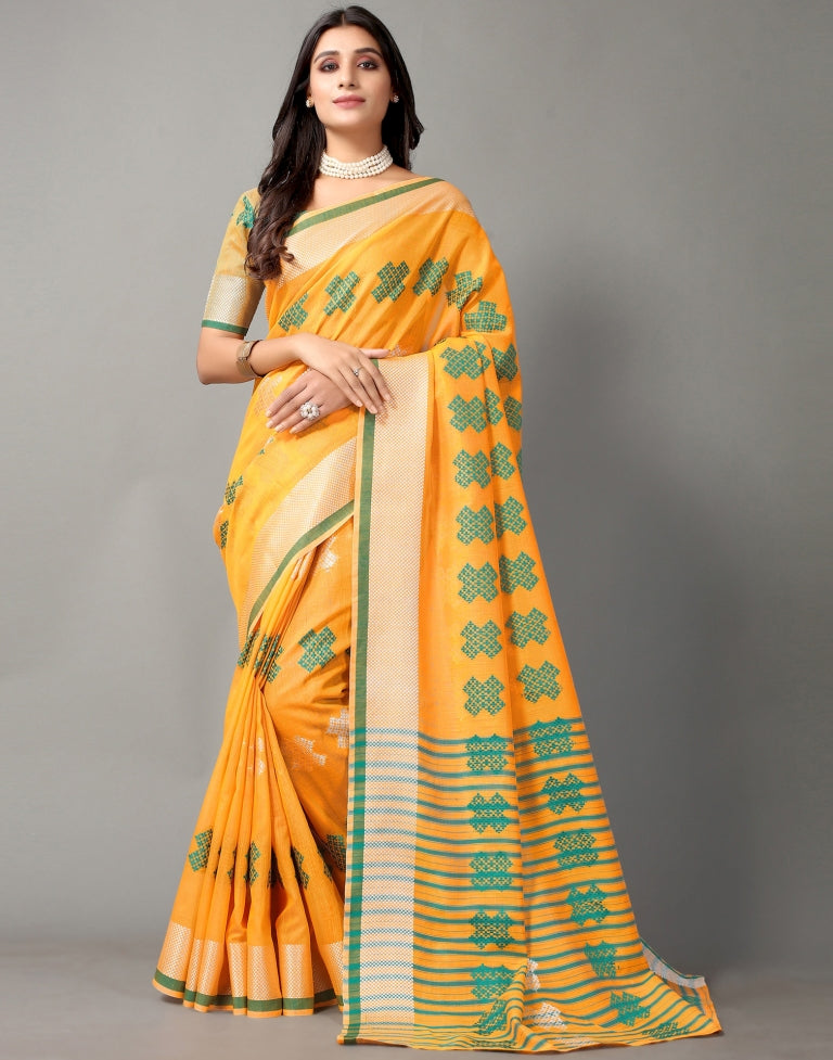 Light Orange Cotton Saree | Sudathi