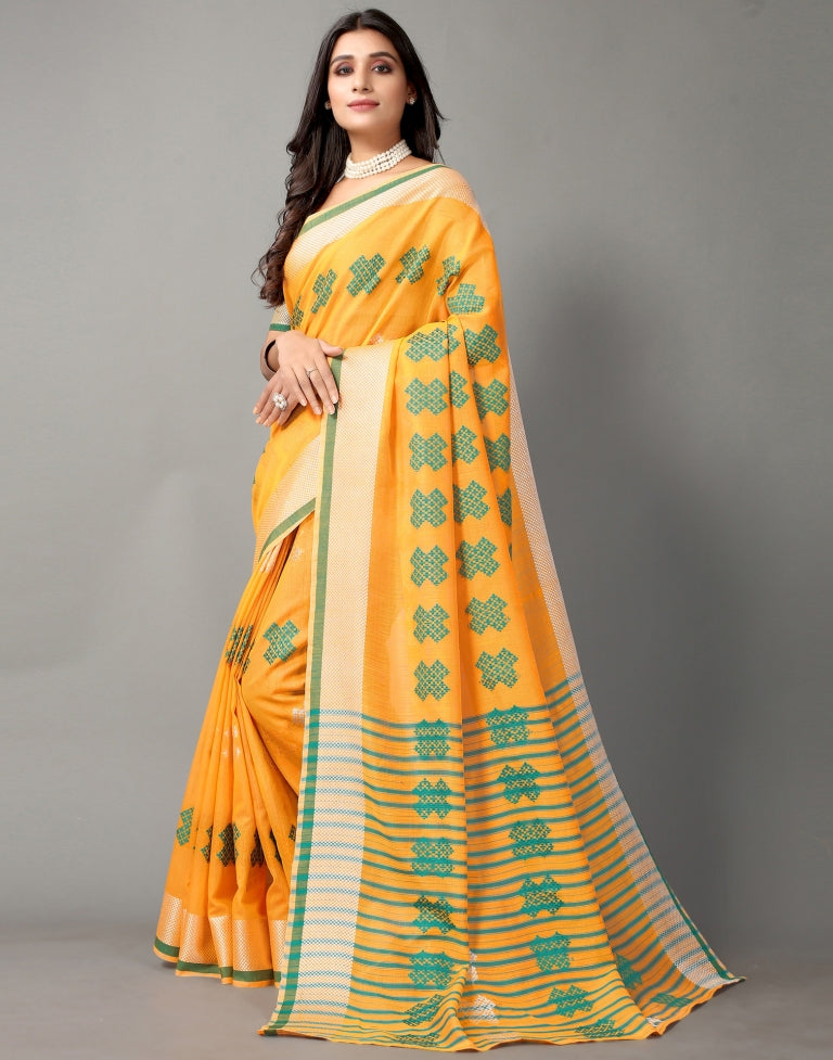 Light Orange Cotton Saree | Sudathi