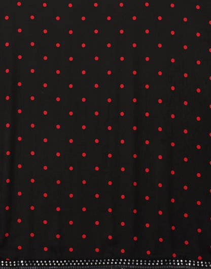 Red Printed Georgette Saree