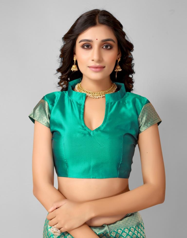 Rama And Golden Silk Saree | Sudathi