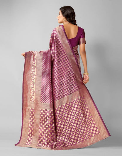 Wine And Golden Silk Saree | Sudathi