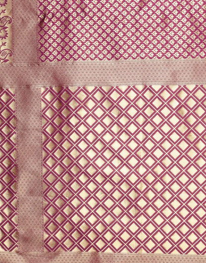 Wine And Golden Silk Saree | Sudathi