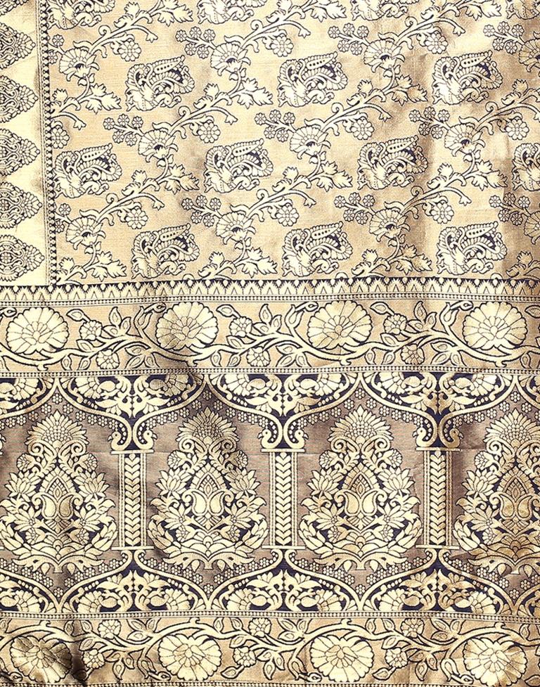 Navy Blue And Golden Silk Saree | Sudathi