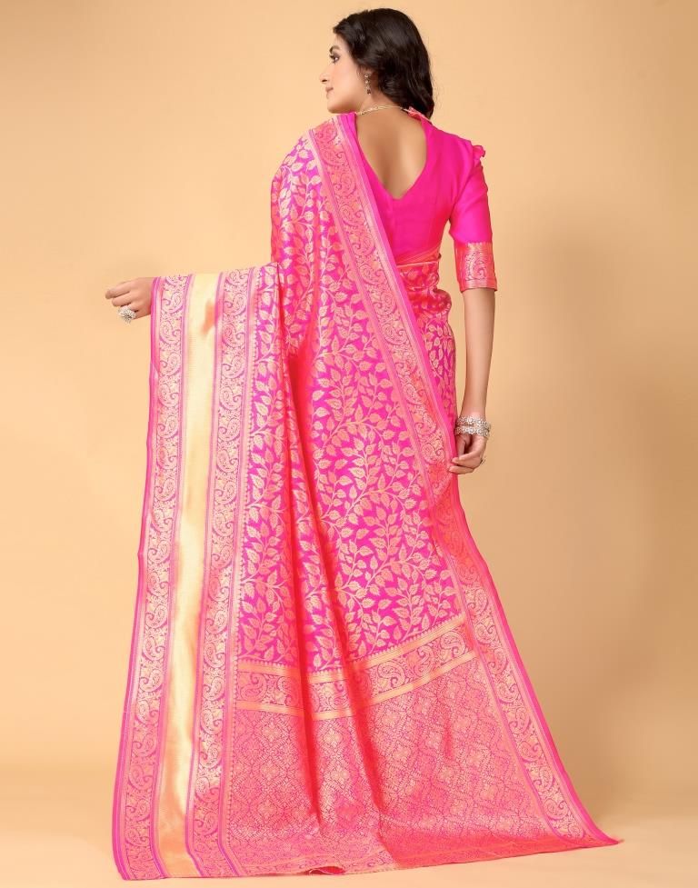Pink And Golden Silk Saree | Sudathi