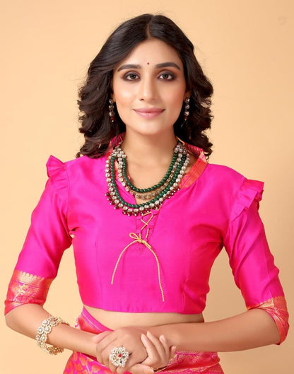 Pink And Golden Silk Saree | Sudathi