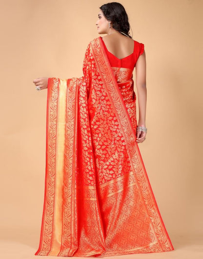 Red And Golden Silk Saree | Sudathi