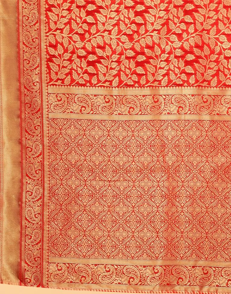 Red And Golden Silk Saree | Sudathi
