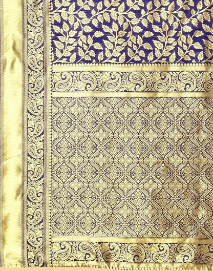 Navy Blue And Golden Silk Saree | Sudathi