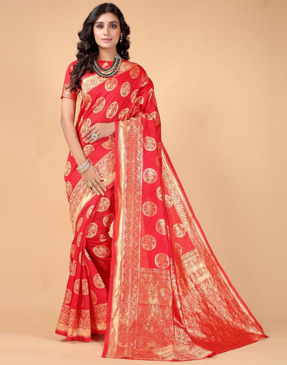 Red And Golden Silk Saree | Sudathi