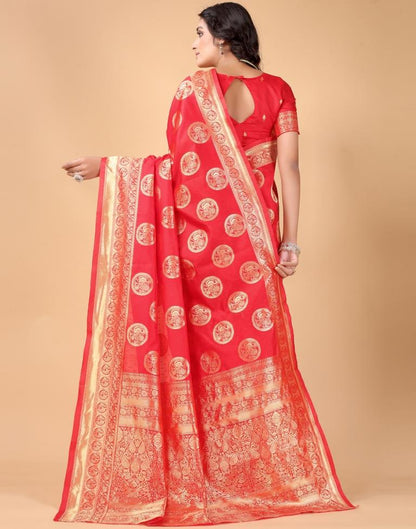 Red And Golden Silk Saree | Sudathi
