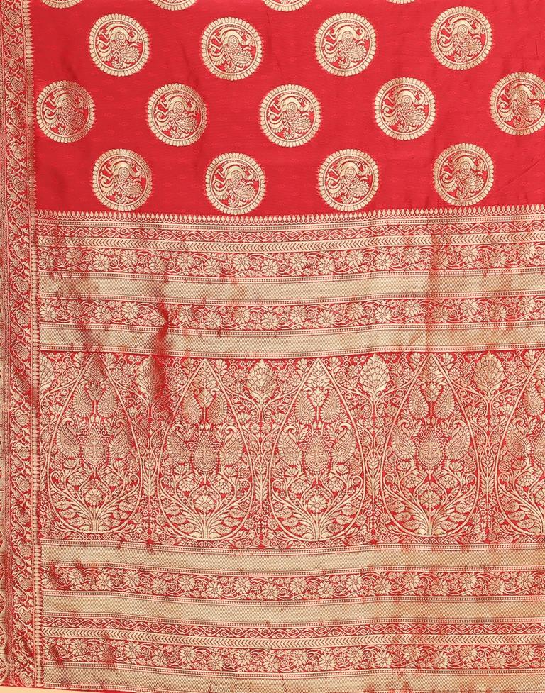 Red And Golden Silk Saree | Sudathi