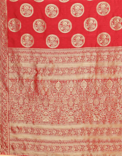 Red And Golden Silk Saree | Sudathi