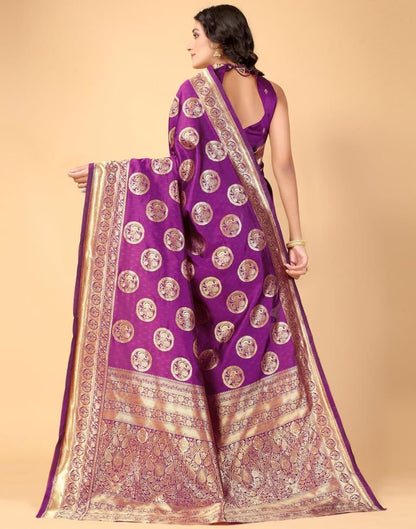Magenta And Golden Silk Saree | Sudathi