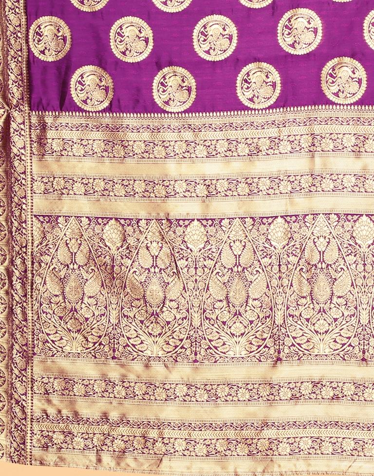 Magenta And Golden Silk Saree | Sudathi