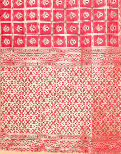 Neon Pink And Golden Silk Saree | Sudathi