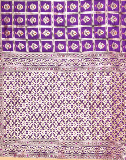 Violet And Golden Silk Saree | Sudathi