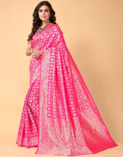 Pink And Golden Silk Saree | Sudathi