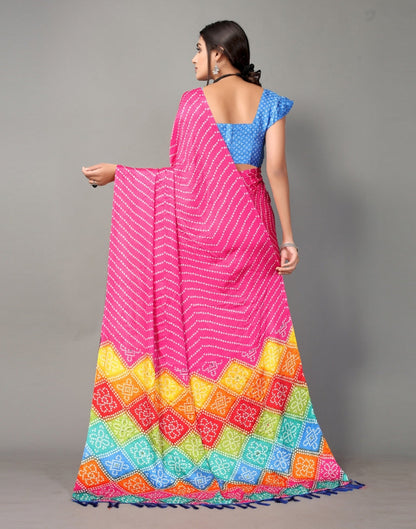 Pink Bandhani Silk Saree | Sudathi