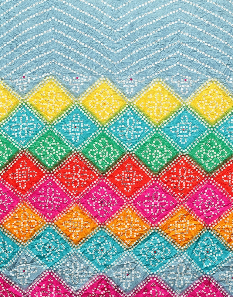 Light Blue Bandhani Silk Saree | Sudathi