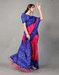 Royal Blue and Hot Pink Bandhani Silk Saree | Sudathi