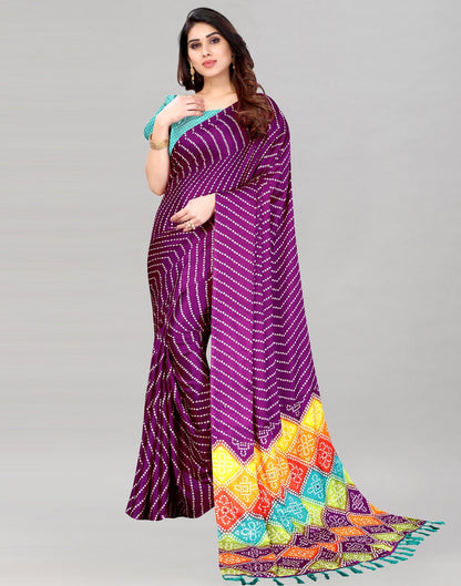 Purple Bandhani Silk Saree | Sudathi