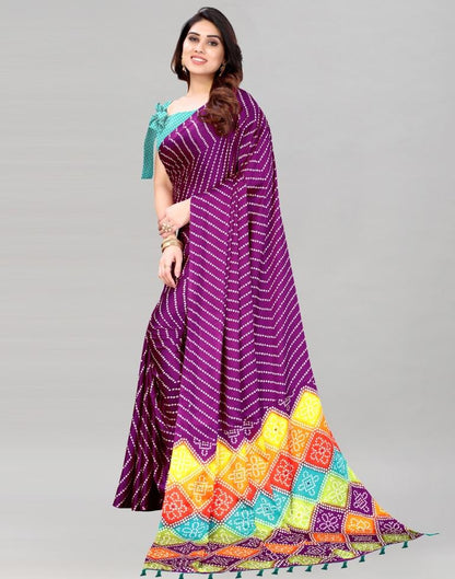 Purple Bandhani Silk Saree | Sudathi