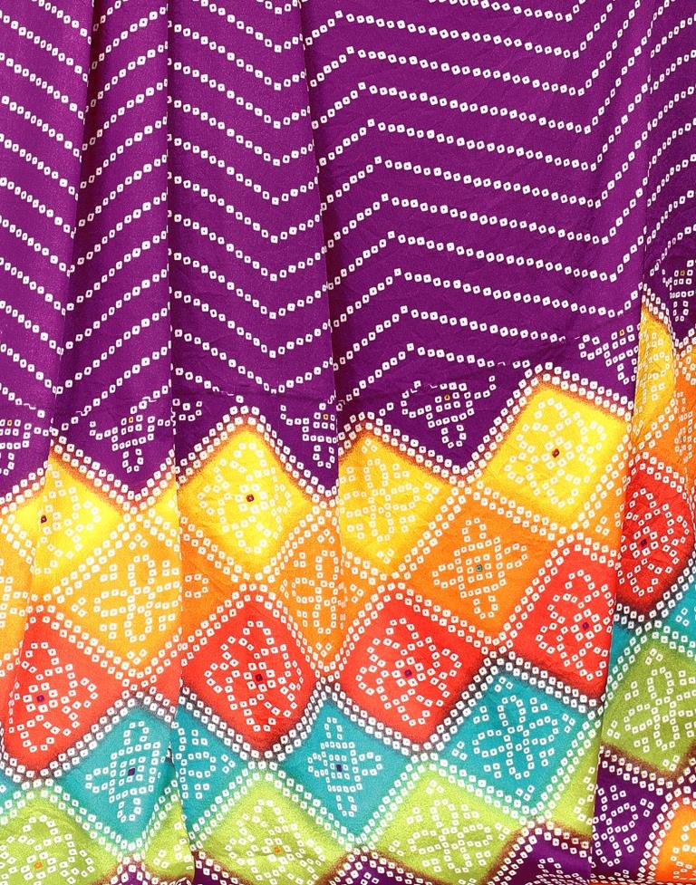 Purple Bandhani Silk Saree | Sudathi