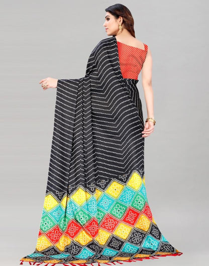 Black Bandhani Silk Saree | Sudathi