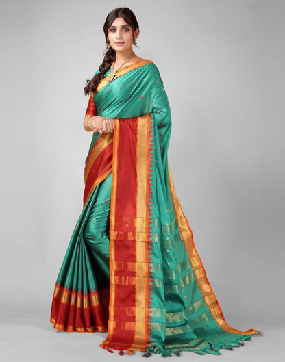 Rama Green Banarasi Silk Saree