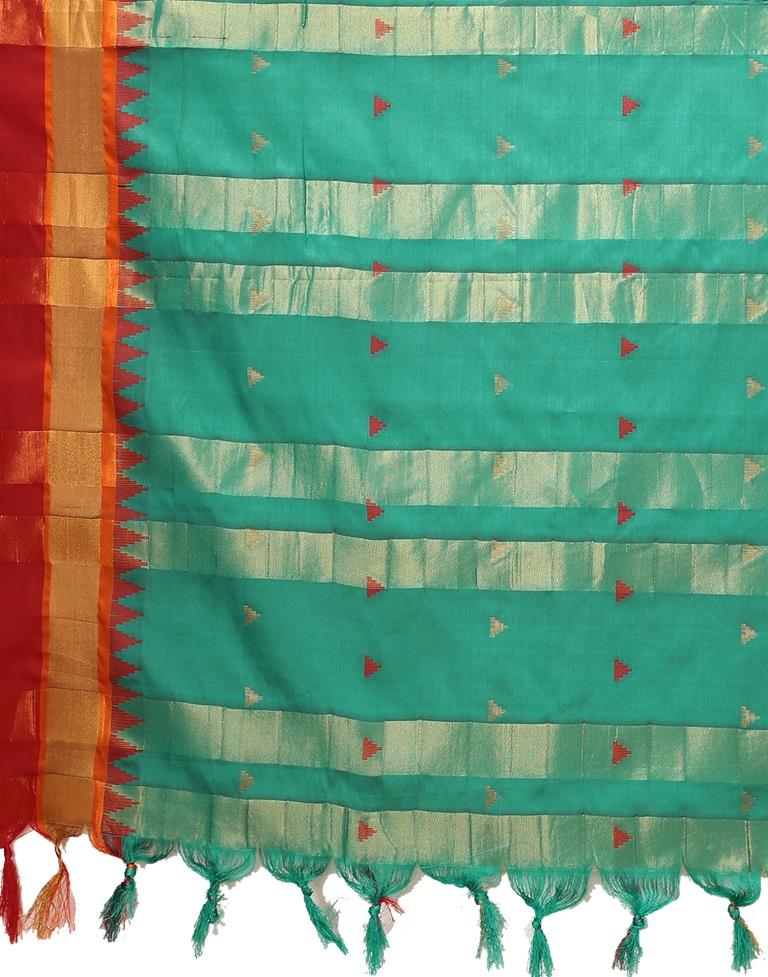 Rama Green Banarasi Silk Saree